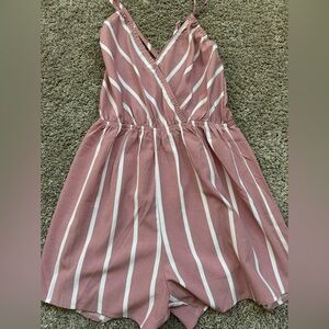 Striped Pink and White Romper